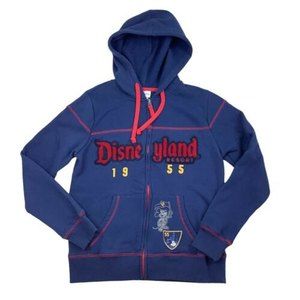 Disneyland Resort DLR Women's S - M Mickey 1955  Blue Red Zip Hoodie Sweatshirt